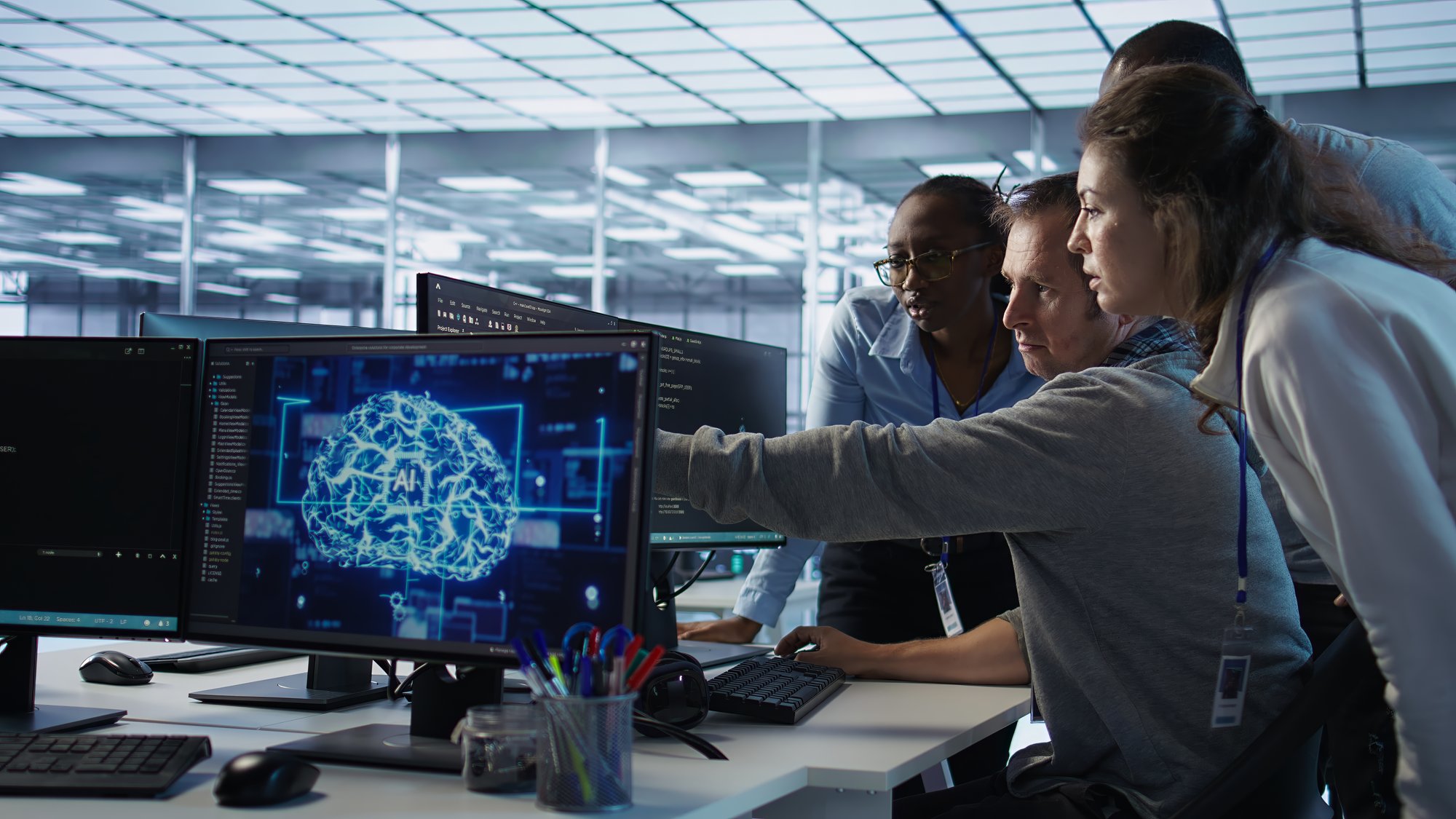 man-requesting-help-from-coworkers-after-finding-bug-data-center-systems